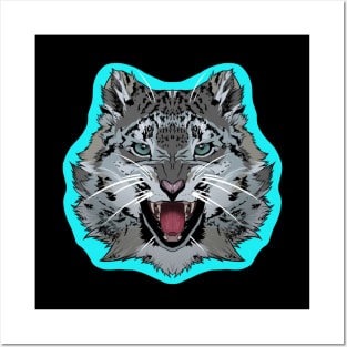 illustrated SNOW LEOPARD PRIDE series (WITH TRIM) Posters and Art